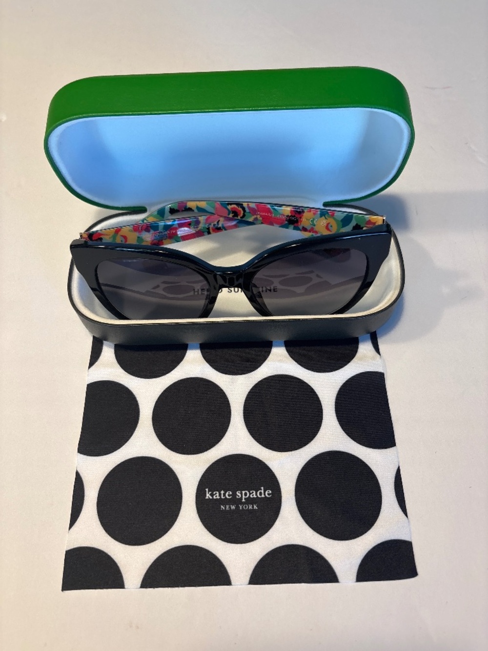 NWOT Kate Spade Javana G/ S Sunglasses Black Floral